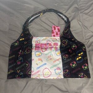 SHEIN x Hello Kitty Black Top with Multicolor Accents
